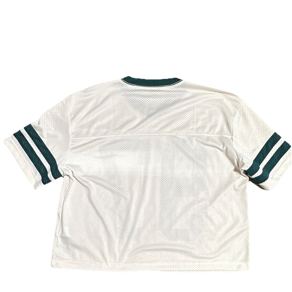 Vintage Hollister Boxy Crop Fit Football Jersey Short Sleeve off White Size L - Picture 4 of 5